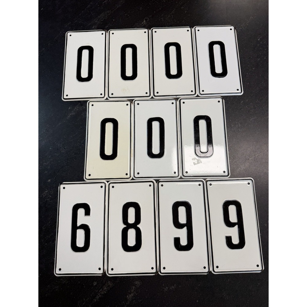 CBK Inspired Home‎ Metal Number Plaques Lot 11 Embossed White Black 8x4.5
